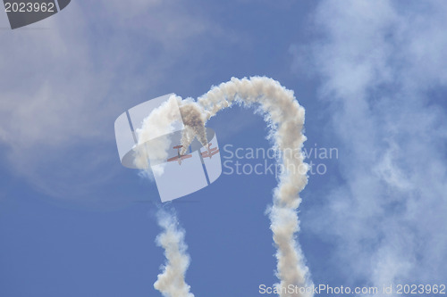 Image of Several planes performing in an air show at Jones Beach