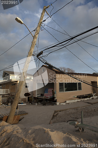 Image of NEW YORK -November12:Destroyed homes during Hurricane Sandy in t