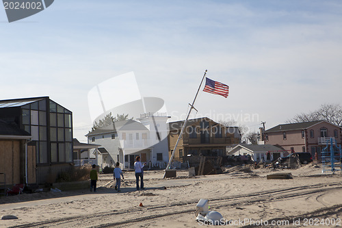 Image of NEW YORK -November12:Destroyed homes during Hurricane Sandy in t