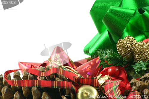 Image of pine cones and bows
