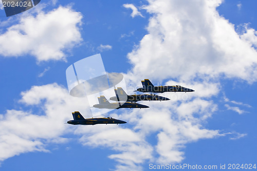 Image of Blue Angels Fly in Tight Formation