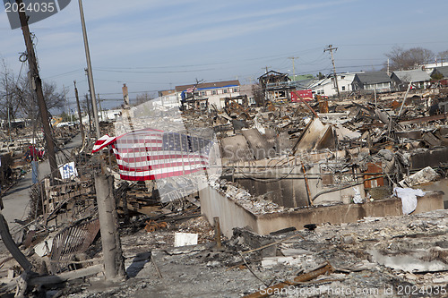 Image of NEW YORK -November12: Destroyed homes during Hurricane Sandy in 