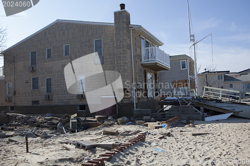 Image of NEW YORK -November12:Destroyed homes during Hurricane Sandy in t