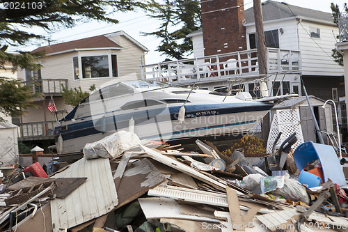 Image of NEW YORK -November12:Destroyed homes during Hurricane Sandy in t