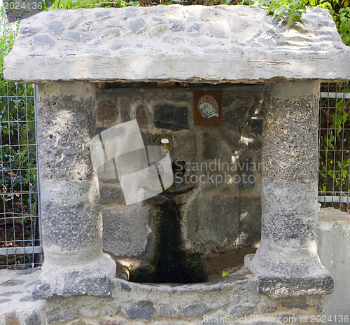 Image of Source with water. Greek Church of the 12 Apostles, Capernaum . 