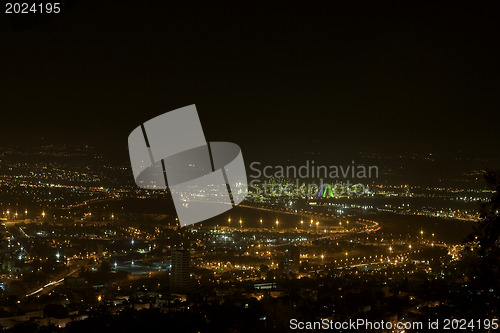 Image of Israel, Haifa Bay, night panoramic view.