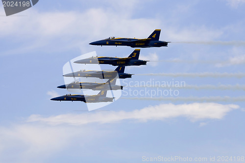 Image of Blue Angels Fly in Tight Formation