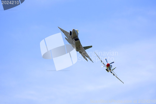 Image of Several planes performing in an air show at Jones Beach