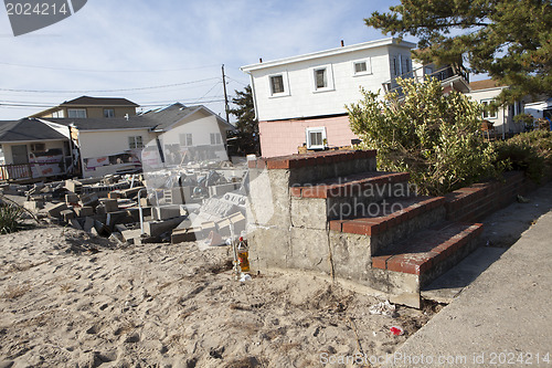 Image of NEW YORK -November12:Destroyed homes during Hurricane Sandy in t