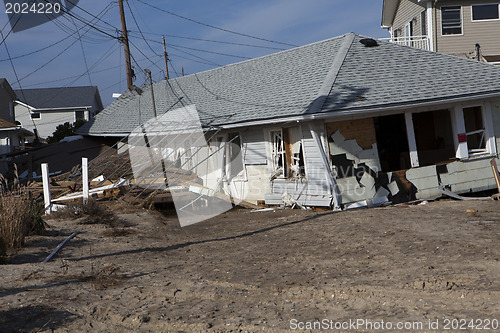 Image of NEW YORK -November12:Destroyed homes during Hurricane Sandy in t