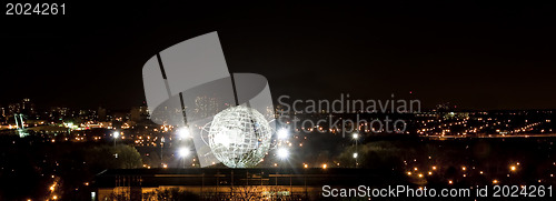 Image of Illuminated Unisphere in Corona Park