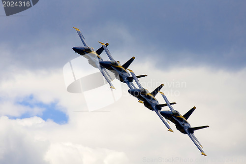 Image of Blue Angels Fly in Tight Formation