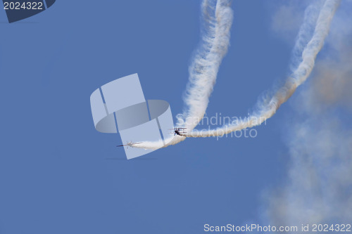 Image of Several planes performing in an air show at Jones Beach