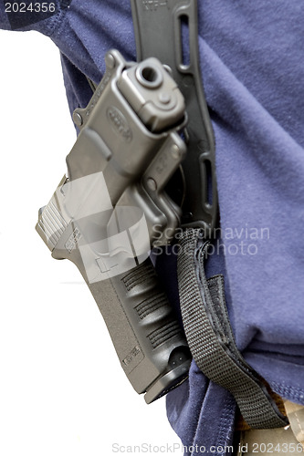 Image of holster with gun.