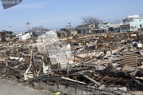 Image of NEW YORK -November12: Destroyed homes during Hurricane Sandy in 