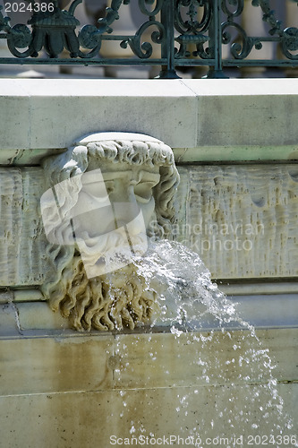 Image of Marble House - house of Alva Vanderbilt Heads with water coming 