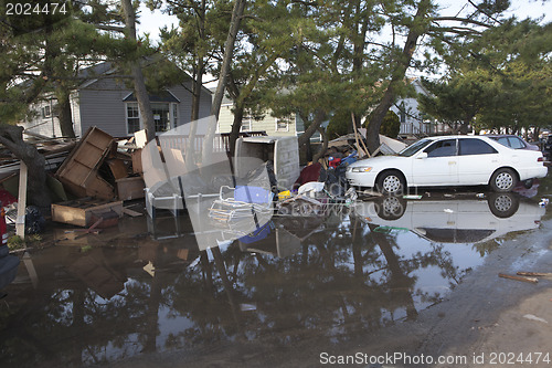 Image of NEW YORK -November12:Destroyed homes during Hurricane Sandy in t