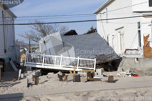 Image of NEW YORK -November12:Destroyed homes during Hurricane Sandy in t