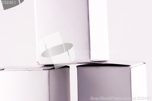 Image of white cardboard boxes