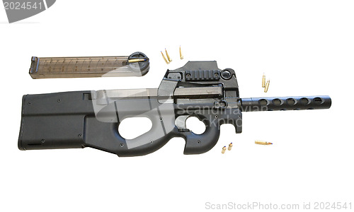 Image of The FN P90 is a Belgian-designed personal defense weapon