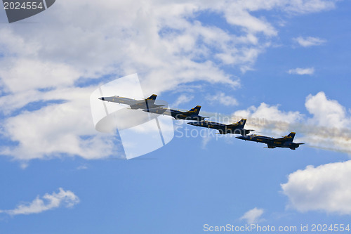 Image of Blue Angels Fly in Tight Formation