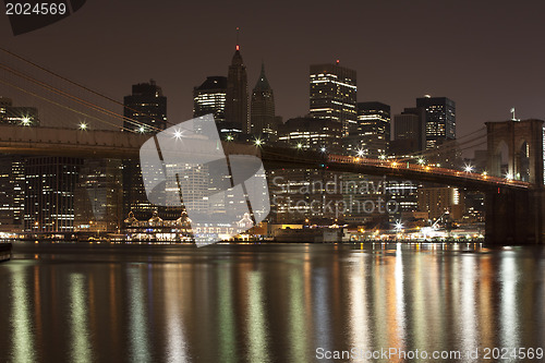 Image of Downtown Manhattan at night