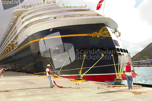 Image of Cruise ship in a port 