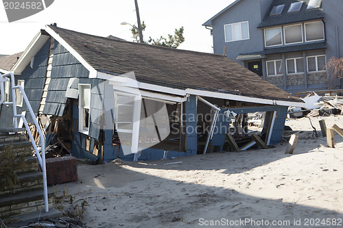 Image of NEW YORK -November12:Destroyed homes during Hurricane Sandy in t