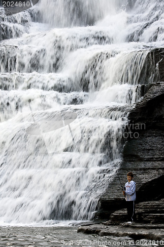 Image of Finger lakes region waterfall in the summer