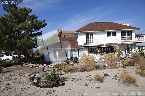 Image of NEW YORK -November12:Destroyed homes during Hurricane Sandy in t