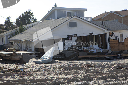 Image of NEW YORK -November12:Destroyed homes during Hurricane Sandy in t