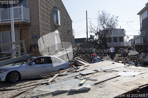 Image of NEW YORK -November12:Destroyed homes during Hurricane Sandy in t