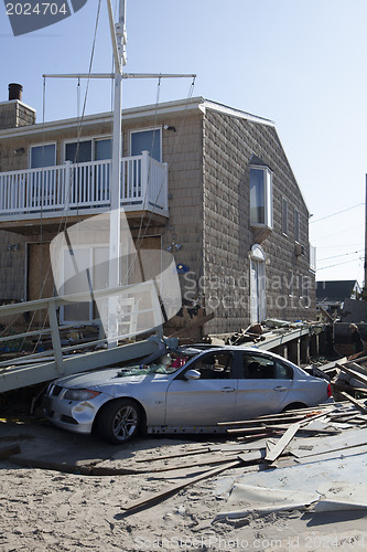 Image of NEW YORK -November12:Destroyed homes during Hurricane Sandy in t