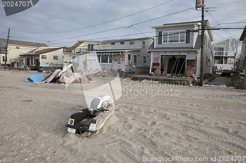 Image of NEW YORK -November12:Destroyed homes during Hurricane Sandy in t