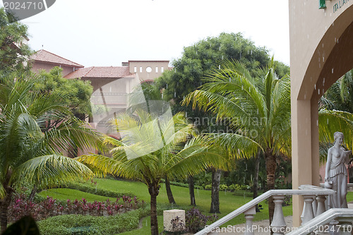 Image of On a raining day in a resort