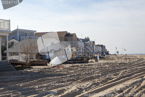 Image of NEW YORK -November12:Destroyed homes during Hurricane Sandy in t