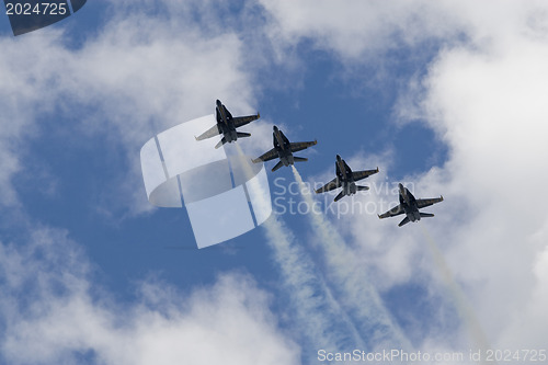 Image of Blue Angels Fly in Tight Formation