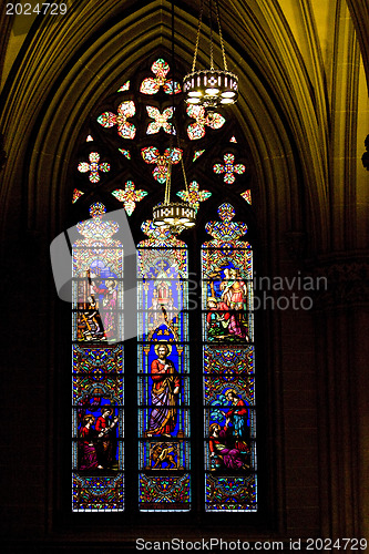 Image of Stained glass windows. St.Patrick's Cathedral in New York.