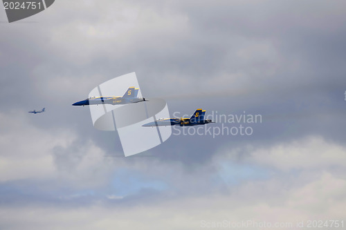 Image of Blue Angels Fly in Tight Formation