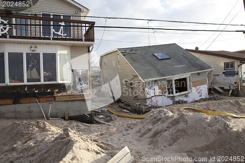 Image of NEW YORK -November12:Destroyed homes during Hurricane Sandy in t