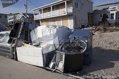 Image of NEW YORK -November12:Destroyed homes during Hurricane Sandy in t