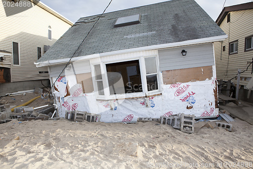 Image of NEW YORK -November12:Destroyed homes during Hurricane Sandy in t