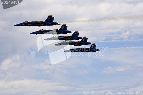 Image of Blue Angels Fly in Tight Formation