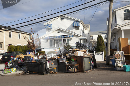 Image of NEW YORK -November12:Destroyed homes during Hurricane Sandy in t