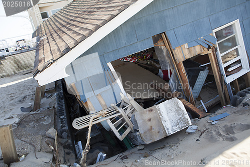 Image of NEW YORK -November12:Destroyed homes during Hurricane Sandy in t