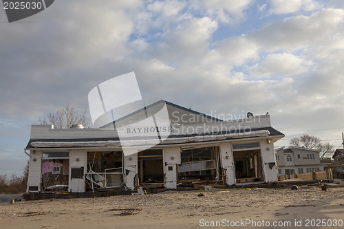 Image of NEW YORK -November12:Destroyed homes during Hurricane Sandy in t