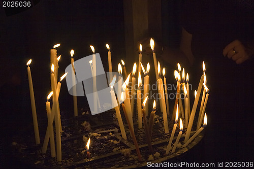 Image of Burning Candles at Church of the Holy Sepulchre