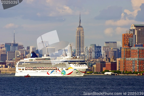 Image of Luxury white cruise ship 