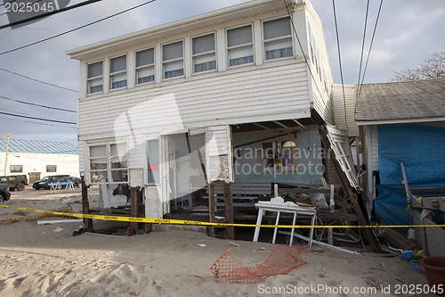 Image of NEW YORK -November12:Destroyed homes during Hurricane Sandy in t