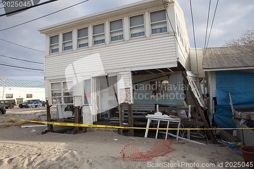 Image of NEW YORK -November12:Destroyed homes during Hurricane Sandy in t